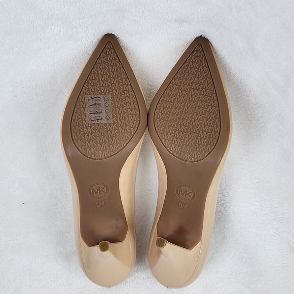 Michael Kors Flex Patent Leather Pointed Toe Mid Stiletto Light Blush Pumps 9 - Picture 7 of 10